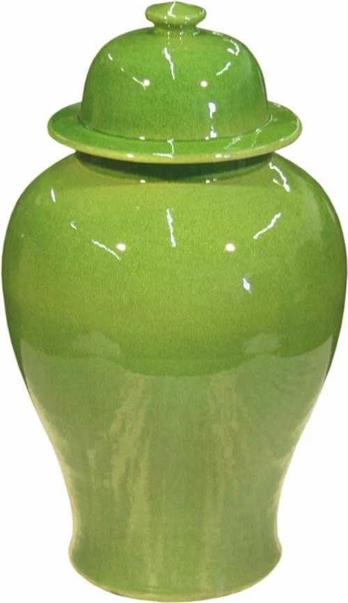 Handmade Lime Green Traditional Temple Jar