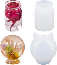 2 Pieces Mini Jar Bottle Silicone Molds for Resin Transparent Epoxy Resin Molds