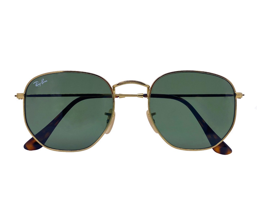 Ray-Ban Sunglasses RB3548N Hexagonal Flat Gold Frame Green  display picture 2