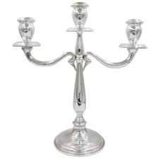 Candélabre en Argent Massif 800 avec Trois Flames