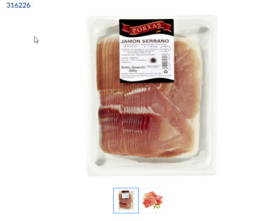 Porxas Jamón Serrano geschnitten - 300 g Packung