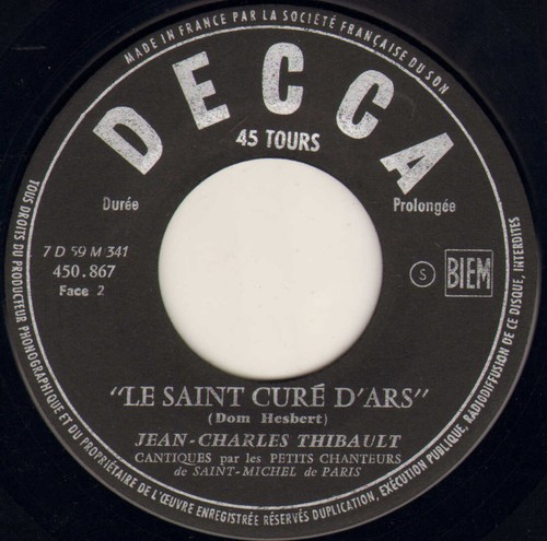 JEAN CHARLES THIBAULT "LE CURE D'ARS" LIVRE DISQUE EP 1959 DECCA 450.867 - Bild 4 von 5