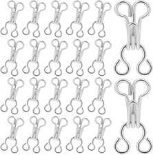 100 Pairs Sewing Hooks and Eyes Closure Metal Bra Hooks Silver Hook and Eye Clo