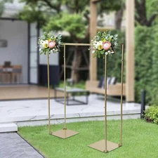1x1.2M Golden Metal Wedding Arch Backdrop Stand kIT for Wedding Party Decoration