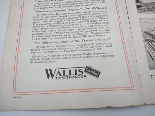 VTG 1927 WALLIS Massey-Harris Tractors 20-30 Sales Brochure / Catalog 64 Pgs - 第 4/21 張圖片