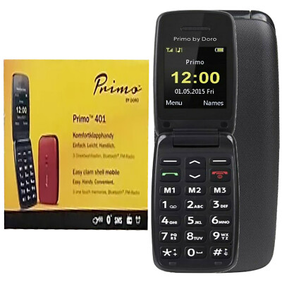 BNIB Doro Primo 401 Single SIM Black Factory Unlocked 2G GSM