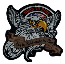 Live to Ride, Ride to Live - Adler Aufnäher ...