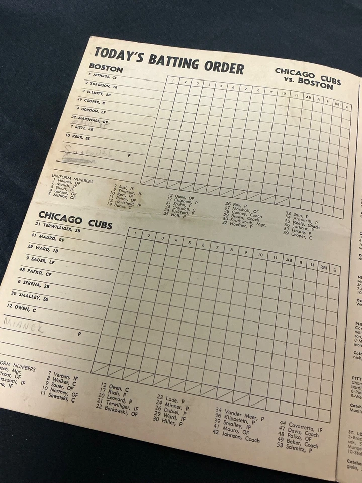 1950 Chicago Cubs Boston Braves MLB Program - Image 2 of 4