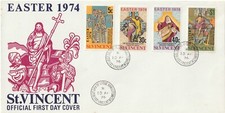 1974 St. Vincent FDC cover Easter