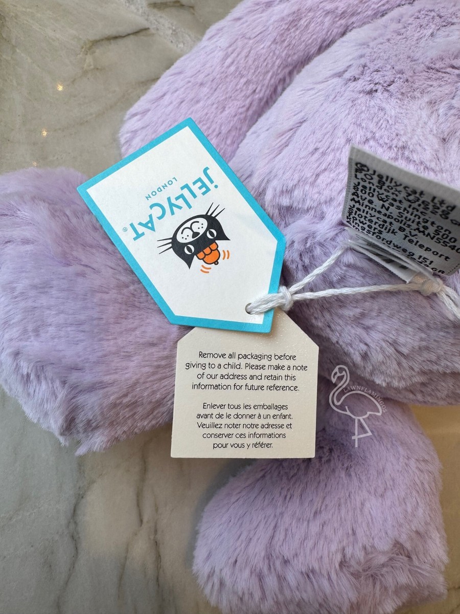 Jellycat Bashful Hippo - NWT New With Tags - Lavender Animal