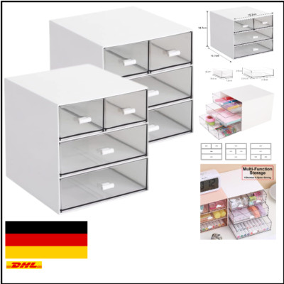 Umtiti Schreibtisch-Organizer mit 4 Schubladen, weiß.