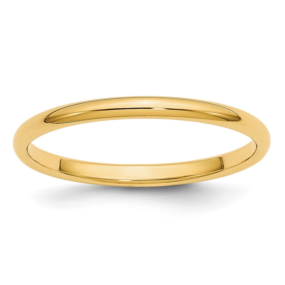 10k Yellow Gold 2mm Half Round Band 10k Yellow Gold 2mm Half Round Band
