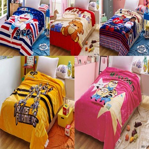Cartoon Warm Soft Plush Faux Mink Flannel Snuggly Double-Deck Blanket