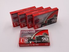 MAXELL UR 90 Minute Blank AUDIO CASSETTE TAPES Normal Bias Lot of 5 New Sealed