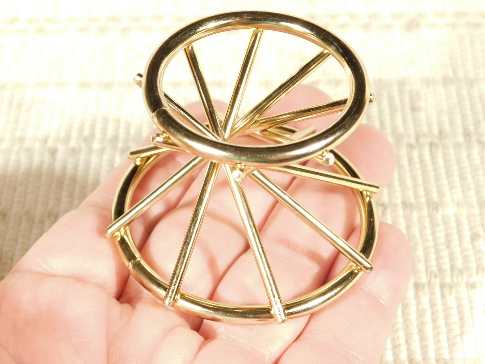 Sphere Display Stand Gold Color with Swirl Design