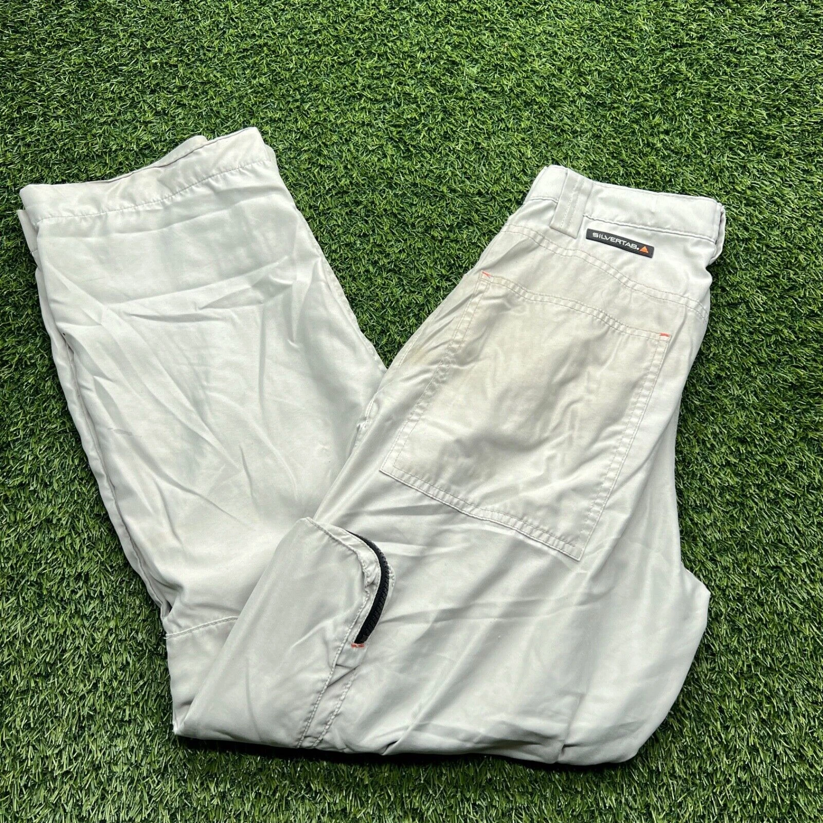 Silvertab Cargo Pants Mens 30x32 (30x30) Beige Zipper Skater Lightweight Mesh