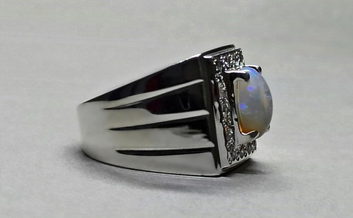 Natural 2.5 Ct Australian Fire Opal Sterling Silver 925 Handmade Opal Women Ring - Picture 11 of 12