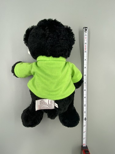 GUND 12” Just Hug It Black Teddy Bear W/ Green Shirt Stuffed Animal Toy RARE - Picture 7 of 8