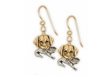 Labrador Retriever Earrings Jewelry Silver And Gold Handmade Dog Earrings LB5-EV