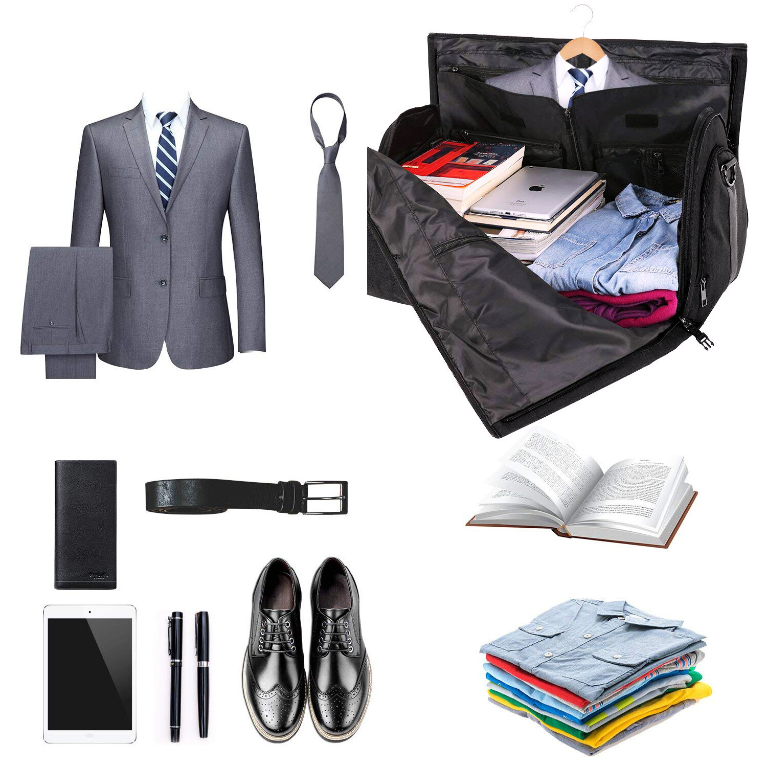 Black Business Men Convertible Garment Suit Storage Travel Protector Carrier Bag eBay