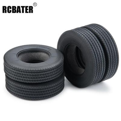 RCBATER 1/14 RC Rubber Tires 22/25mm For Tamiya Tractor Truck Trailer Car Toy US
