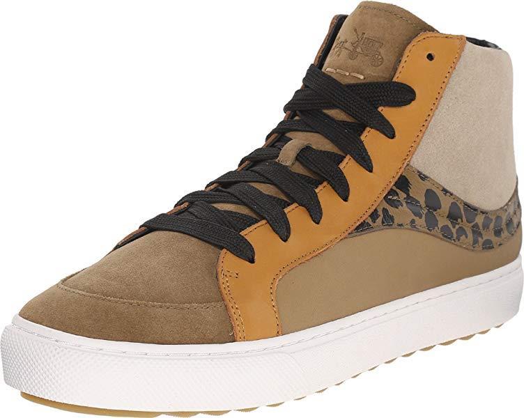 COACH G1420 Leather & Suede Leopard Heavy Duty Men's High Tops 10 NWOT SOLD OUT