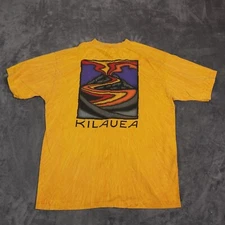Vintage Crazy Shirts Kilauea Shirt Mens XL Gold Yellow Lava Volcano Hawaii