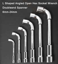Metric L Shaped Angled Open Hex 6 point Socket Wrench Doubleend Spanner 6mm-24mm