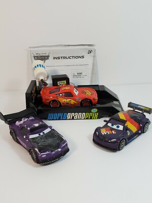 2010 DISNEY PIXAR CARS GRAND PRIX LAUNCHER SET WITH 3 CARS