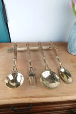 Brass Kitchenware Set, Wall Mount, Vintage