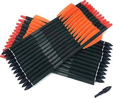 12Pack 7.5" Arrow Archery Orange Vanes  Removable Broadheads arrowheads