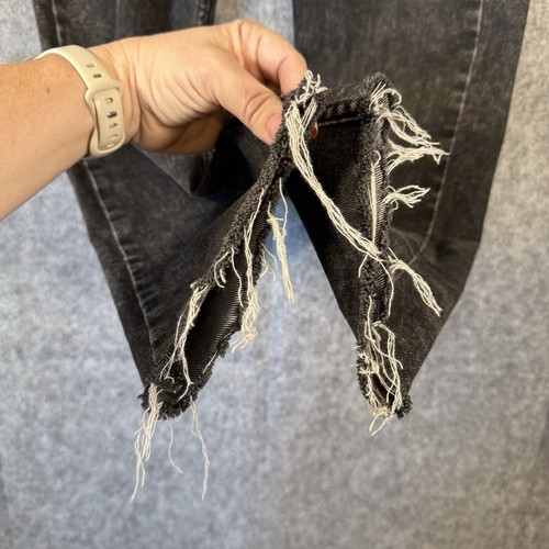 Levis 512 Jeans Mens 34x28* Black Denim Distressed Slim Tapered Cut Off Wash - Picture 12 of 13