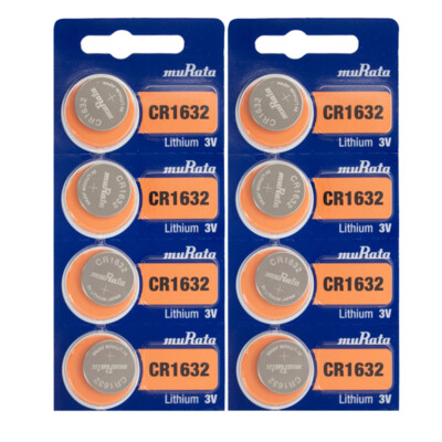 Button Cell: 8 PCS 3.0 V CR-1632 Lithium Batteries By Murata Replaces Sony