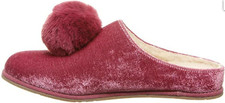 BEARPAW Tango Women's 5 Slippers Rose Pink Shoes Pom Pom Fur Girls Kids Size 3.5