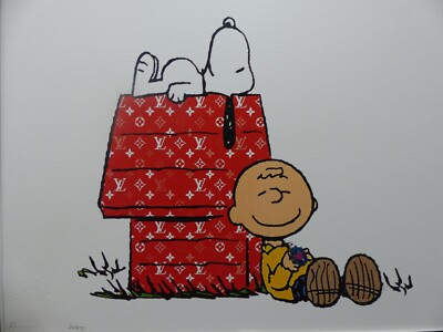 DEATH NYC ''GERAHMT'' Lithografie ltd. edition C.O.A. ''Snoopy and Charly grenade''