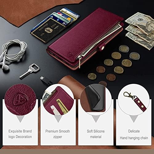 Custodia a portafoglio per iPhone 7Plus/8 Plus 5,5" con cerniera porta carte di credito blocco RFID - Foto 6 di 6