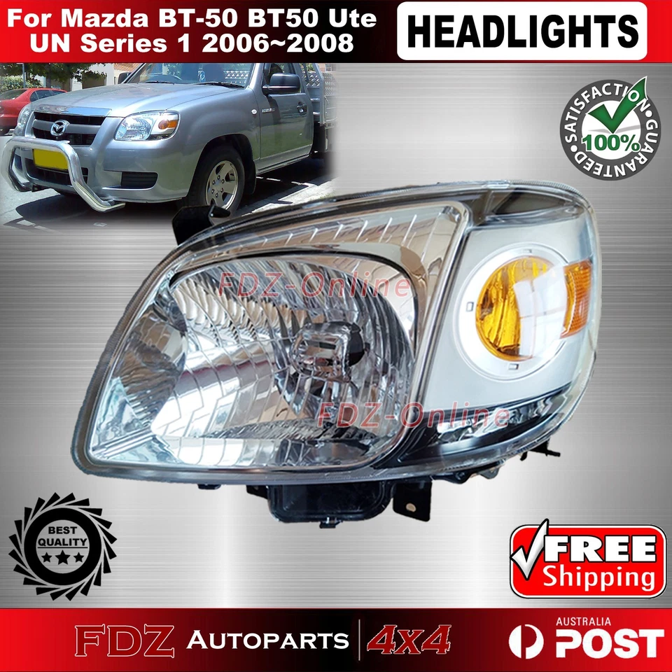 Pair Front Lamps Head Light For Mazda BT-50 BT50 Ute UN Series 1 2006~2008 LH+RH - image 4 of 4