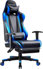 Gaming Chair with Footrest, Ergonomic Computer Game Desk Chair, Reclining Game C