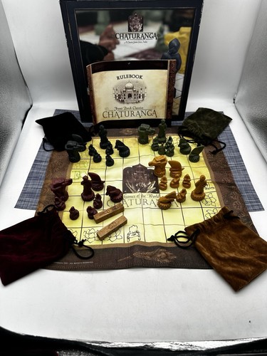 Chaturanga Classic Game From India Wooden Box 02040 Front Porch Classic Complete - Picture 5 of 8