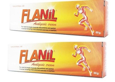 2x Flanil analgesic cream ointment relief pain muscle Massage 60g.