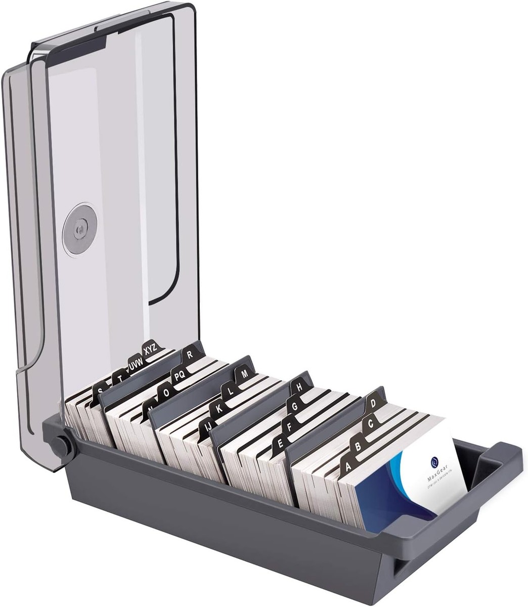 Business Card Holder Box File Storage Index Organizer Rolodex