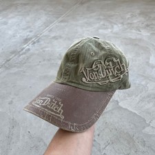 Vintage Von Dutch Distressed Trucker Cap Khak...