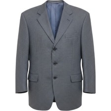 Hickey Freeman Canterbury Grey Micro Check Blazer Mens 43R Wool Cashmere Vtg