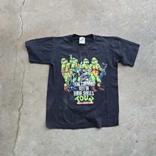 Vtg TMNT Teenage mutant Ninja Turtles Coming Out Of Tour Shells Youth L