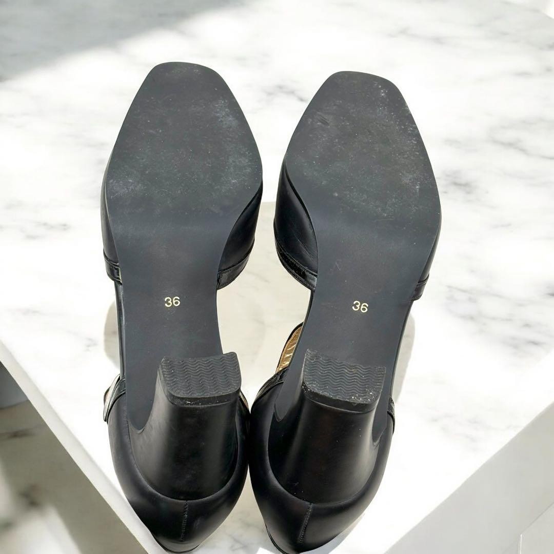 Saint Laurent Shoes Pumps Heel EU 36.0 US 6.0 Leather Black Authentic thumbnail 12