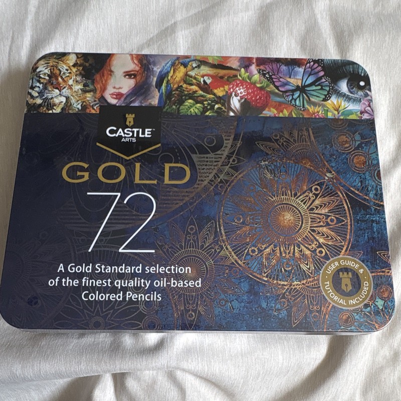 Castle Arts Gold 72 Oil-Based Colored Pencil Set, Multicolor Tin