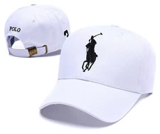 POLO Logo Sports Baseball Cap Unisex Adjustable Hat New White