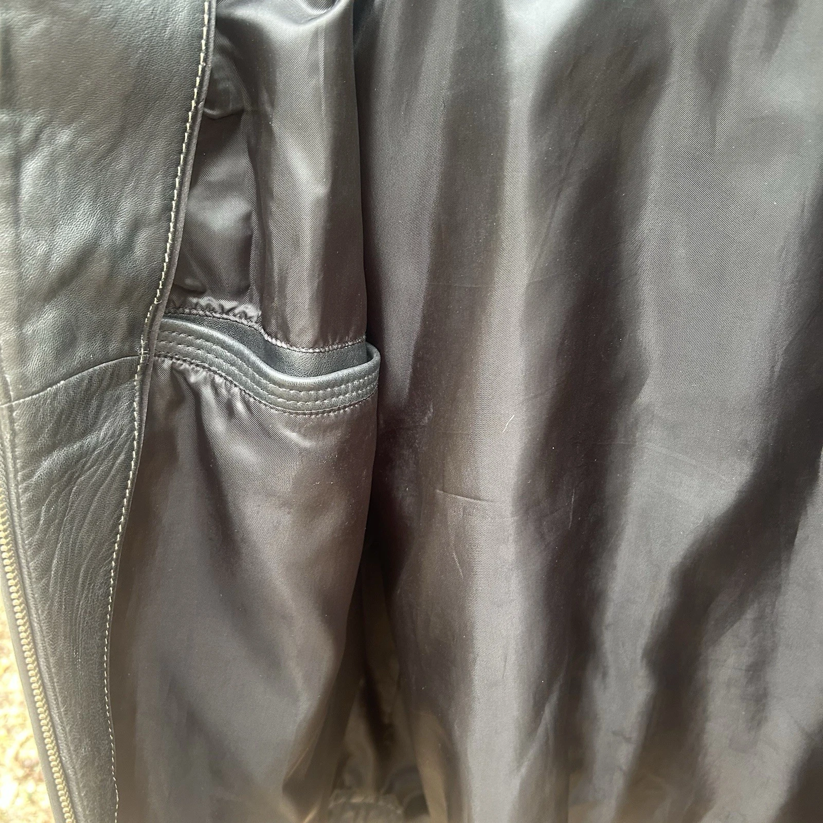 Vintage Roundtree & Yorke Jacket XXL Lambskin Leather Mens Black Full Zip - product detail image 7