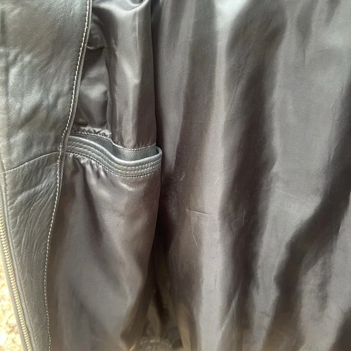 Vintage Roundtree & Yorke Jacket XXL Lambskin Leather Mens Black Full Zip image 7