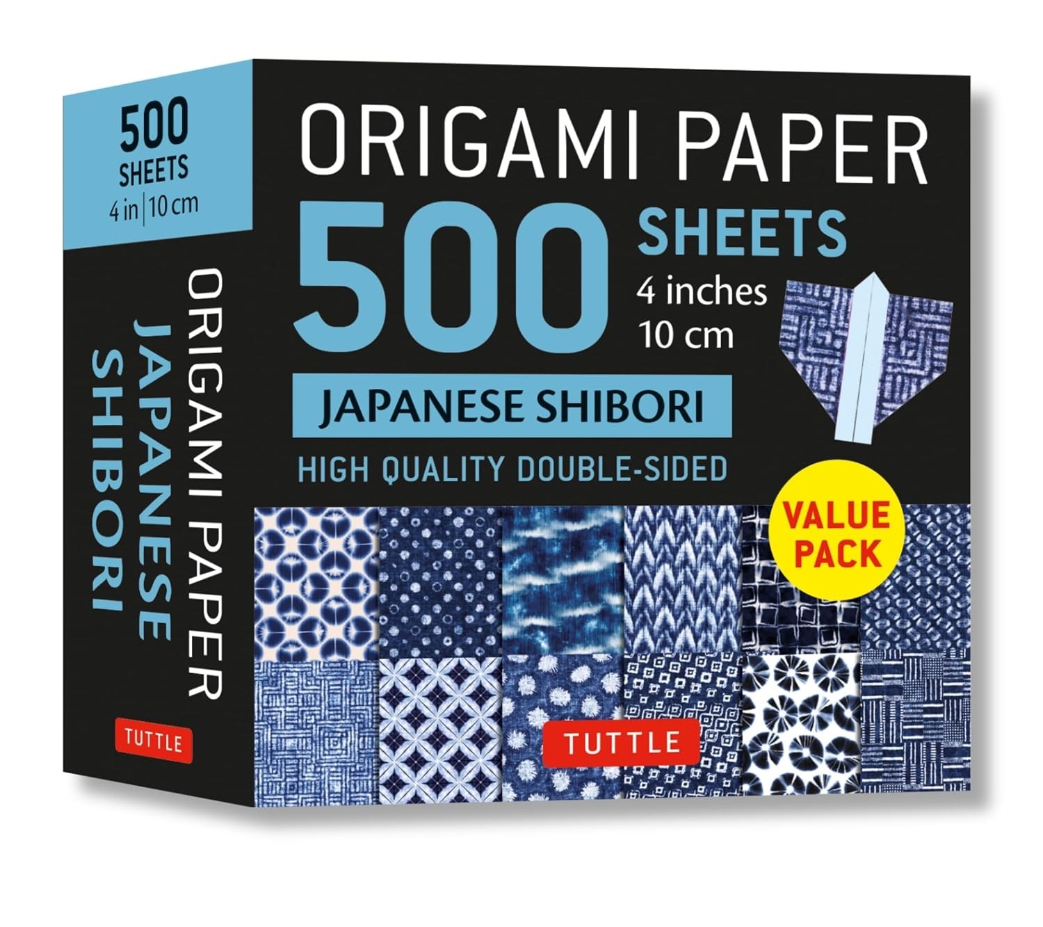 Origami Paper 500 sheets Japanese Shibori 4" (10 cm): Tuttle Origami Paper: Double-Sided Origami Sheets Printed with 12 Different Blue & White Patterns - Image 4